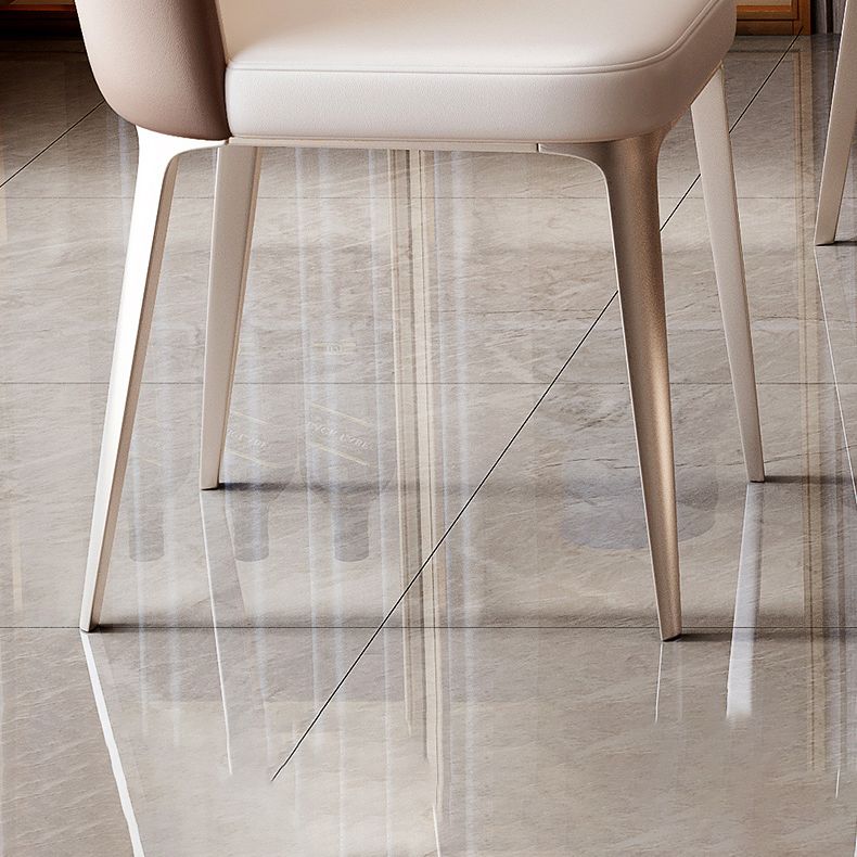 Modern Style 1/4/5/7 Pieces Furniture Round Stone Dining Set in White