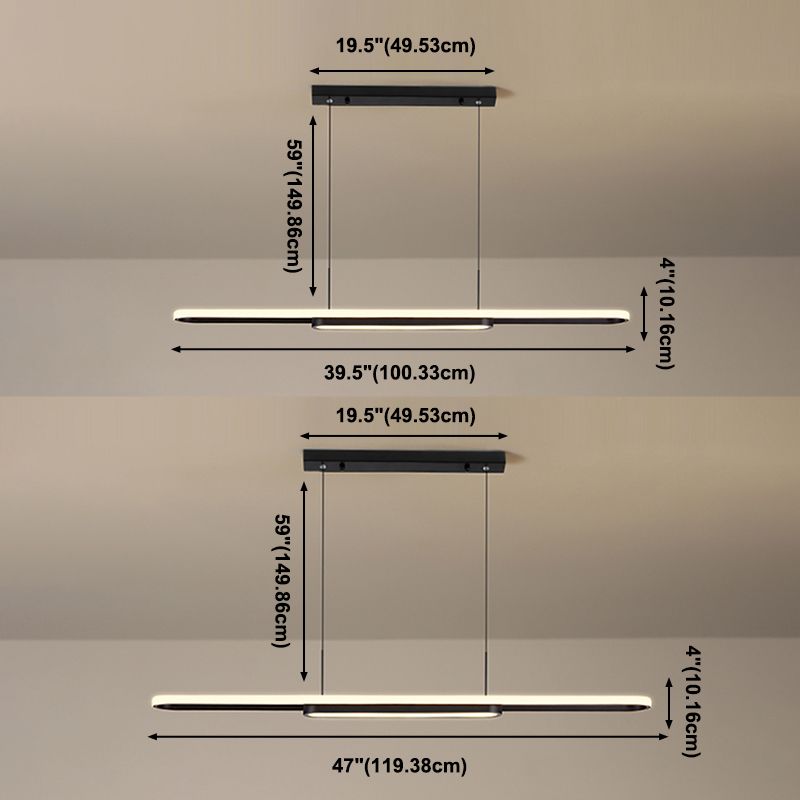 Nordic Modern Style Island Lamp Simple LED Hanging Lighting Fixture for Dining Room