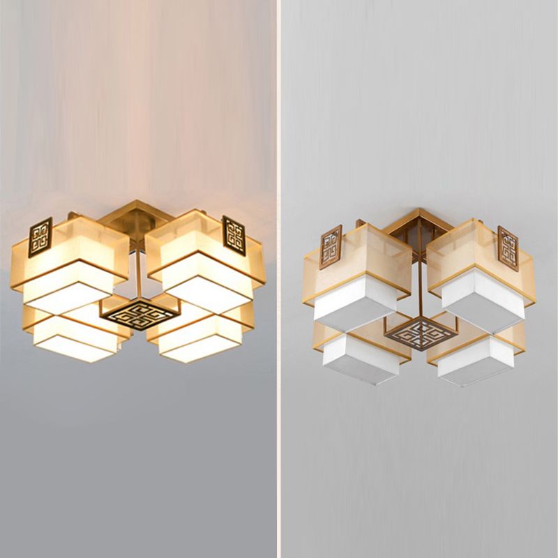 Chinese stijl stoffen kap inbouw verlichtingsarmatuur voor woonkamer eetkamer