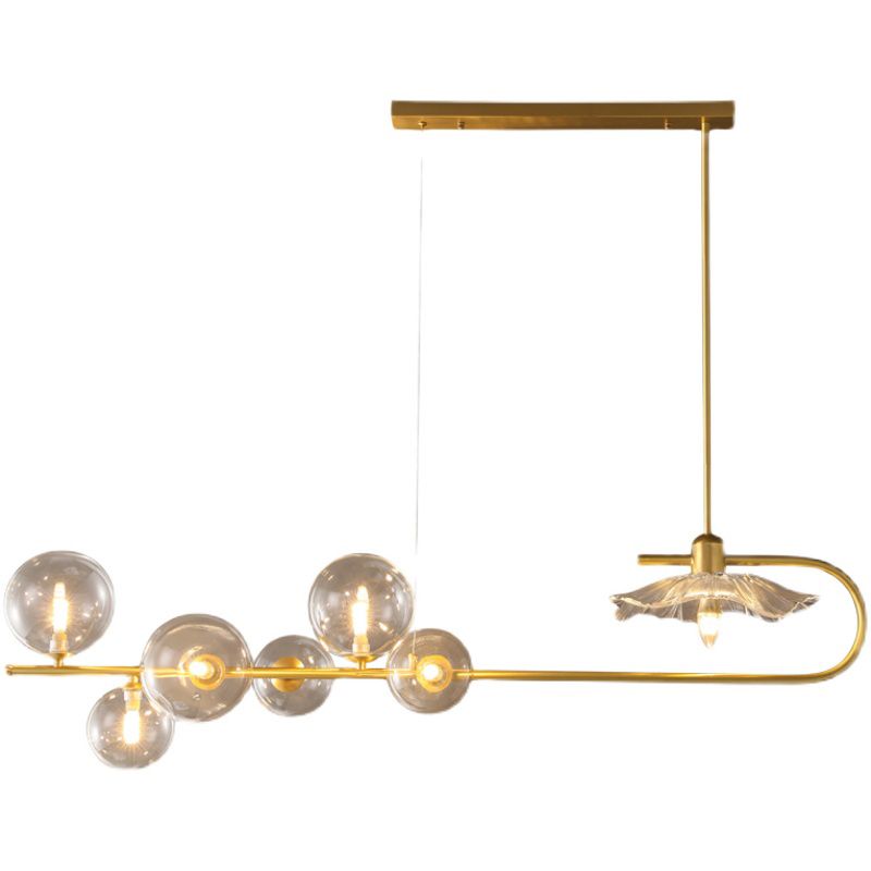 Luci a sospensione contemporanea illuminazione isola lineare lampada sospesa in oro