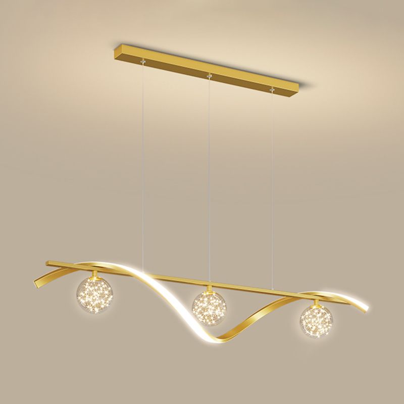 Modern Linear Chandelier Modern Kitchen Island Lighting Metal 4 Light Island Lighting in Gold