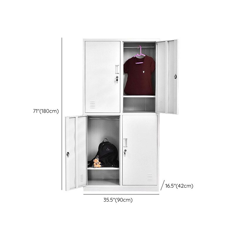 Modern Grey Cabinet with Hinged Doors Metal Storage Cabinet for Bathroom