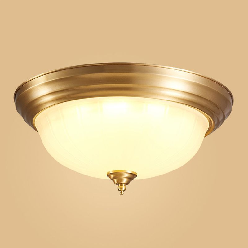 Glass Gold Flush Mount Ceiling Fixture Dome Minimalist Flush Light Fixture