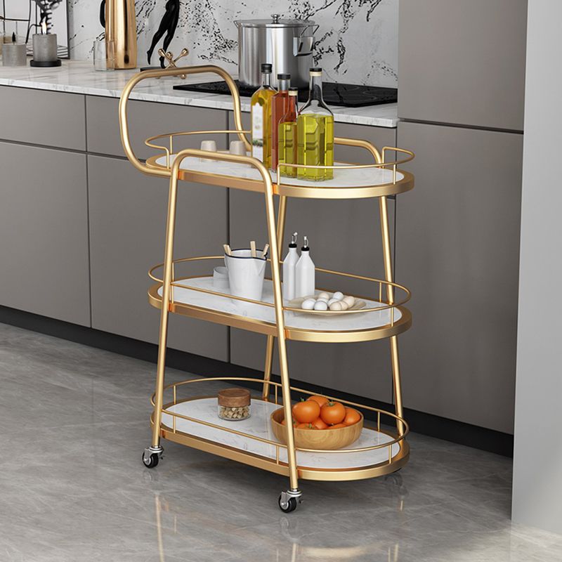 32.28" High Rolling Contemporary Prep Table Stone Prep Table