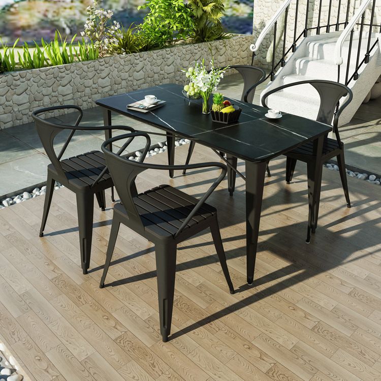 Industrial Dining Set 1/5 Piece Sintered Stone Dining Table Set for Patio