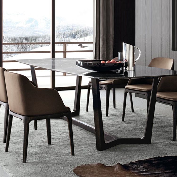 Silla de comedor industrial Ash Parsons, silla auxiliar de cuero con acabado mate (juego de 2)