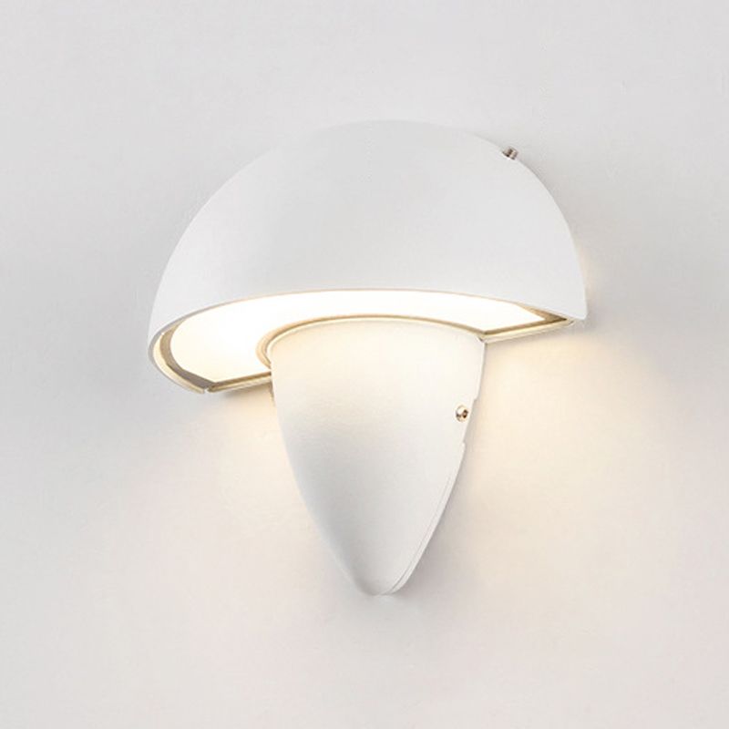 1 - Light Modern Wall Light Interior LED Mushroom Metal Wall Mount in Black / White