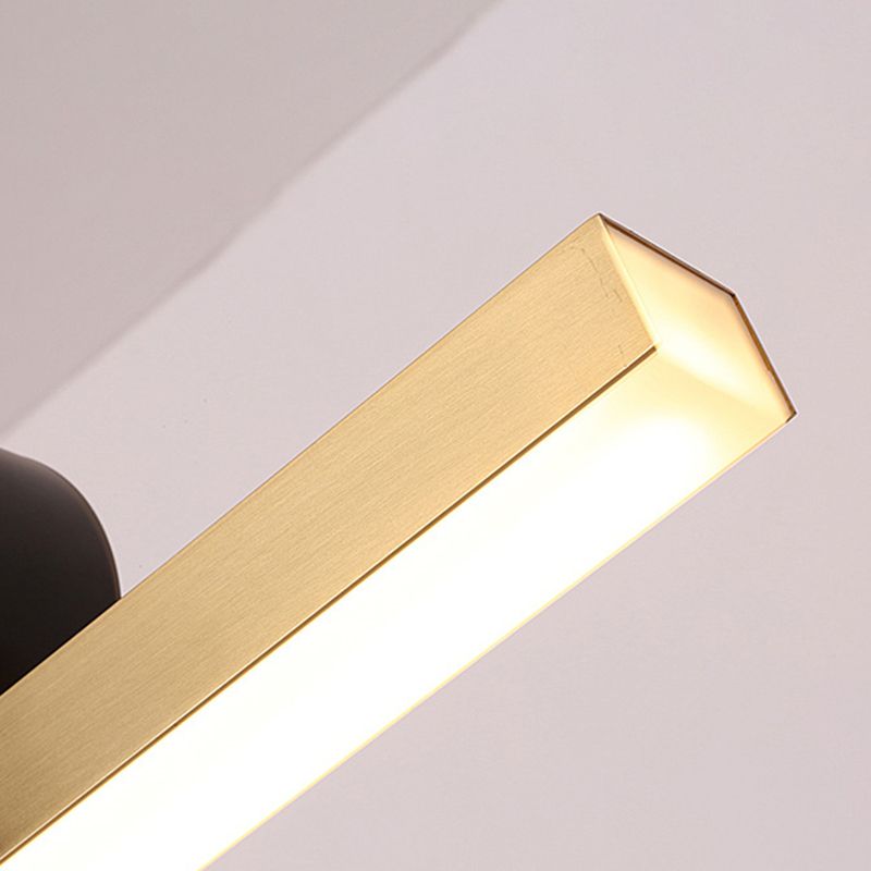 Simplicidad de latón Línea recta Led Island Light Nordic Style Cocina Bar de iluminación de iluminación en luz cálida