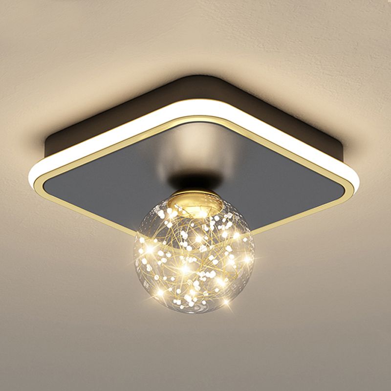 Geometry Shape LED Sky Star Ceiling Lamp Modern Iron 2 Lights Flush Mount for Bedroom
