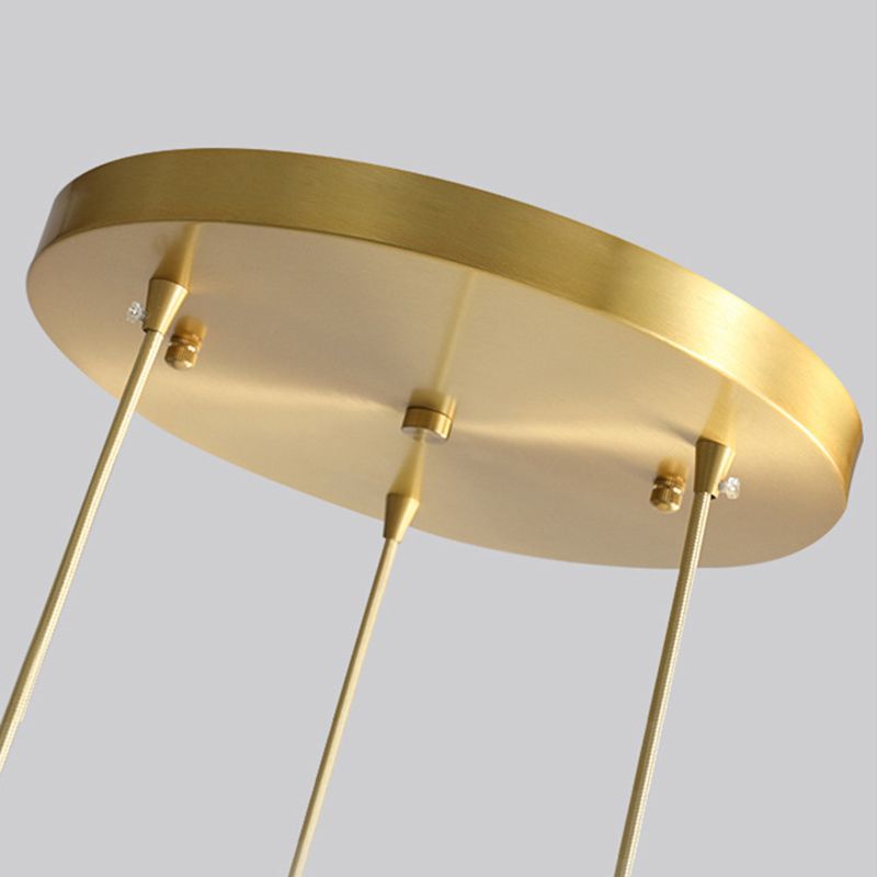 Postmodern Crystal Pendant Light Brass Finish Hanging Lamp with Adjustable Hanging Cord