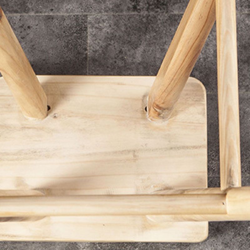 Modern Armless Backless Counter Stool Wood Milk Tea Shop Bar Stool with Seat