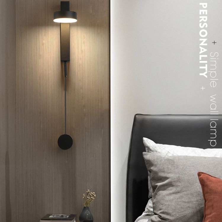 Post-modern Style Metal LED Sconce Light Rotatable Design Simplicity Bedside Wall Mount Lamp with Rotary Dimmer Switch