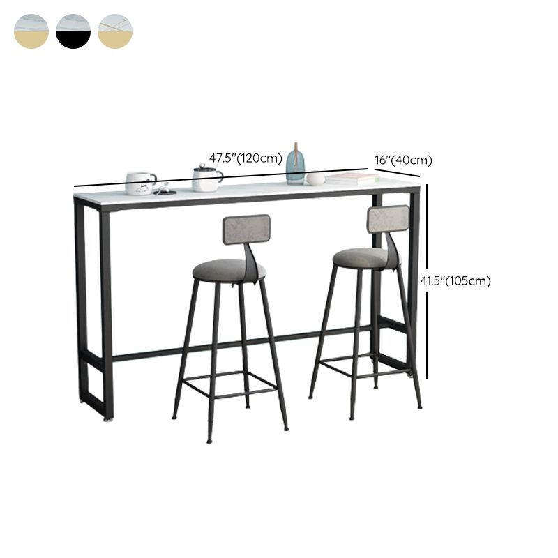 Glam Pub Table Trestle Base Rectangle Bar Table for Indoor and Breakroom