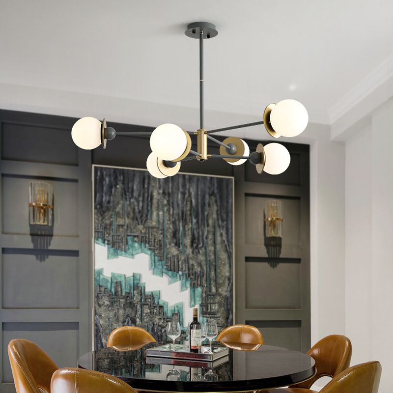 Lampadario bianco lampadario in vetro moderno apparecchio di illuminazione sospesa per sala da pranzo
