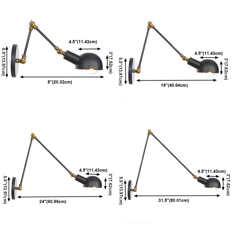 Swing Arm Lamp Wall Sconce Lighting Industrial Style Metal 1 Head Wall Mounted Light Fixture