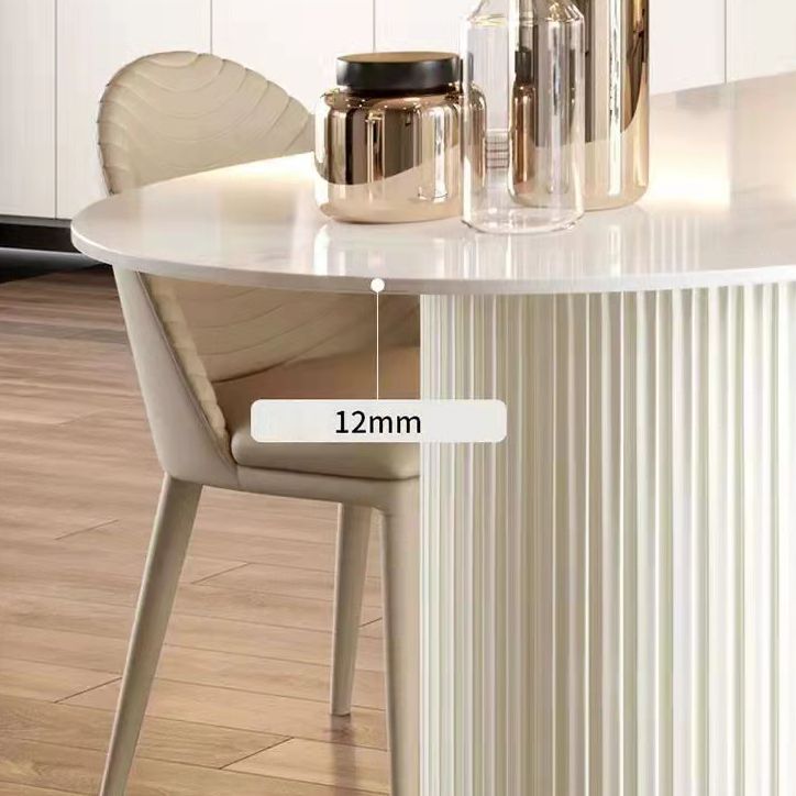 Mesa de comedor de piedra sinterizada de forma glamorosa Mesa de comedor estándar para la cocina