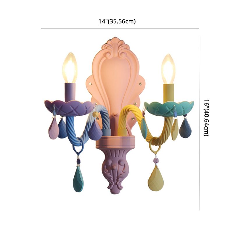 2 Lights Metal Wall Mounted Wall Lights Modern Bare Bulb Wall Sconces Lighting Fixtures for Dining Room