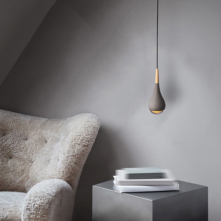 Moderner Stil Teardrop Schatten hängende leichte Zement 1 hängende Lampe für das Restaurant