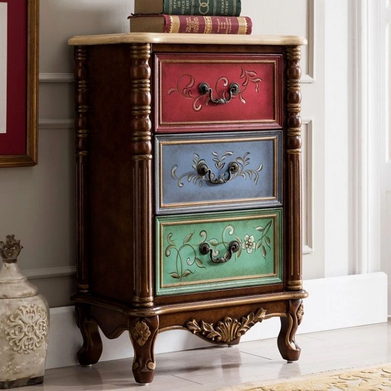 Traditional Vertical Lingerie Chest Rubber Wood Storage Bachelor Chest for Bedroom