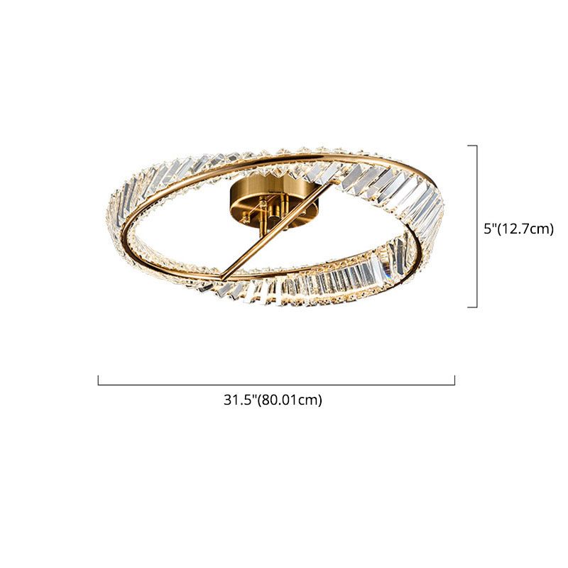 Moderno de techo circular de moda en el techo Circular Monte de metal de metal con tono de cristal con sombra de cristal