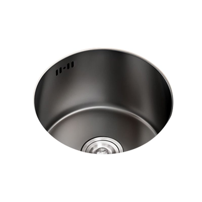 Round Stainless Steel Kitchen Sink Single Bowl Sink with Drain Strainer Kit