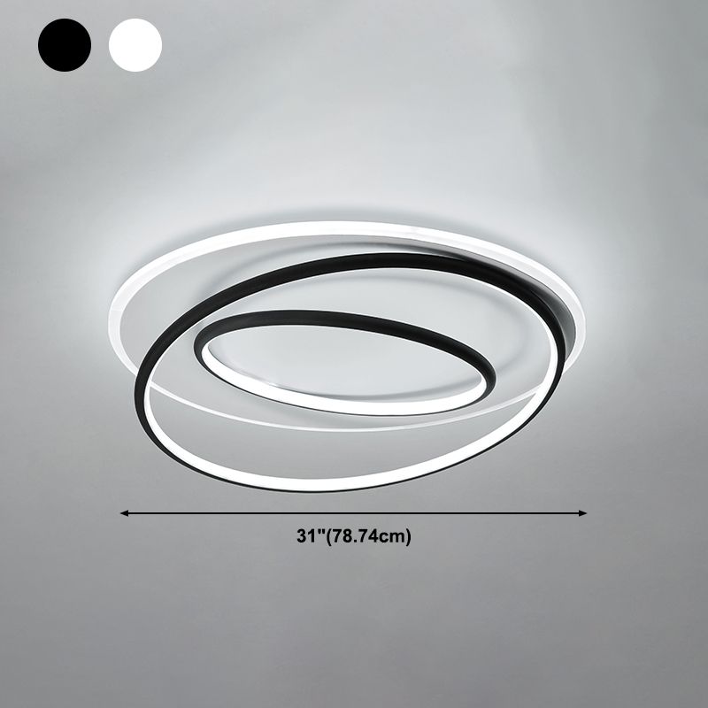 Modern Flush Mount Light Geometry Line Silicone Shade LED Ceiling Light for Bedroom