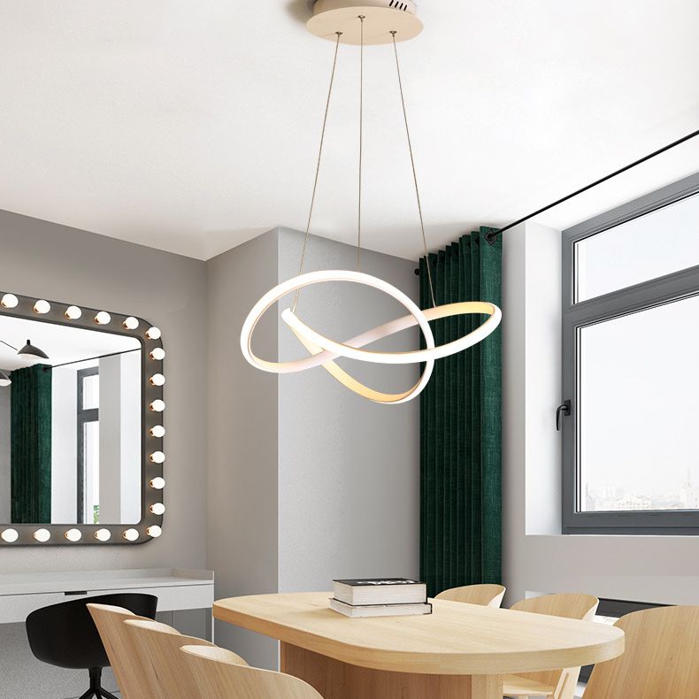 Modern Twist Suspended Lighting Fixture Metallic Pendant Lighting Fixtures for Restaurant