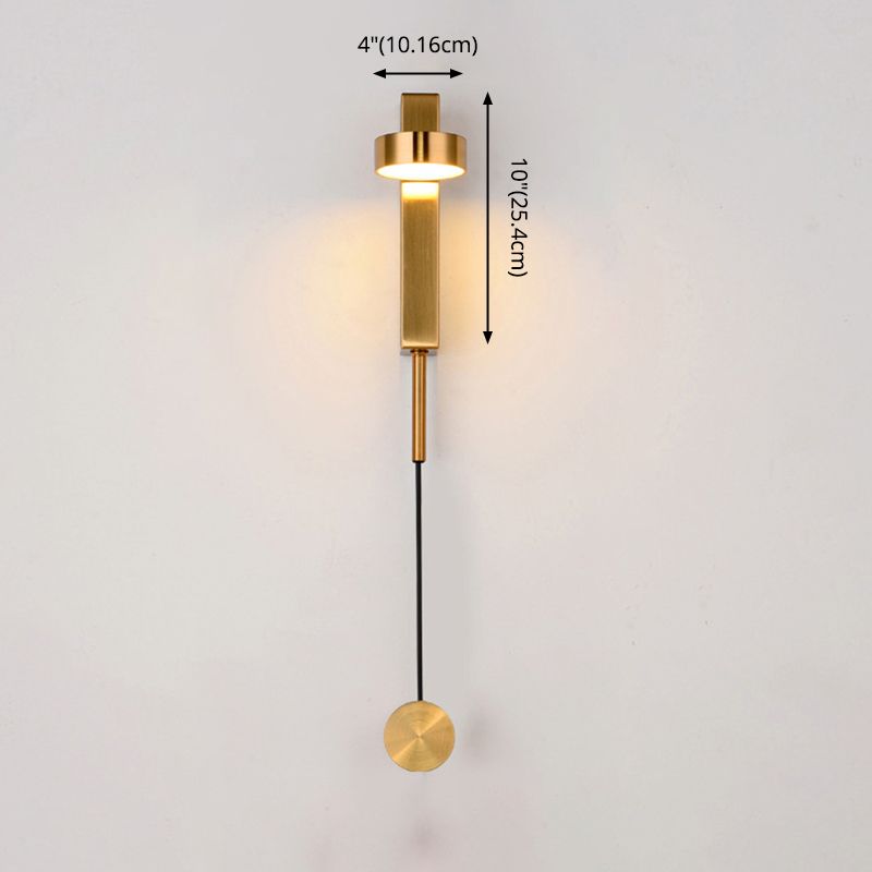 Modern Simple LED Circle Wall Mounted Light 1-Light Metal Wall Lamp for Bedroom