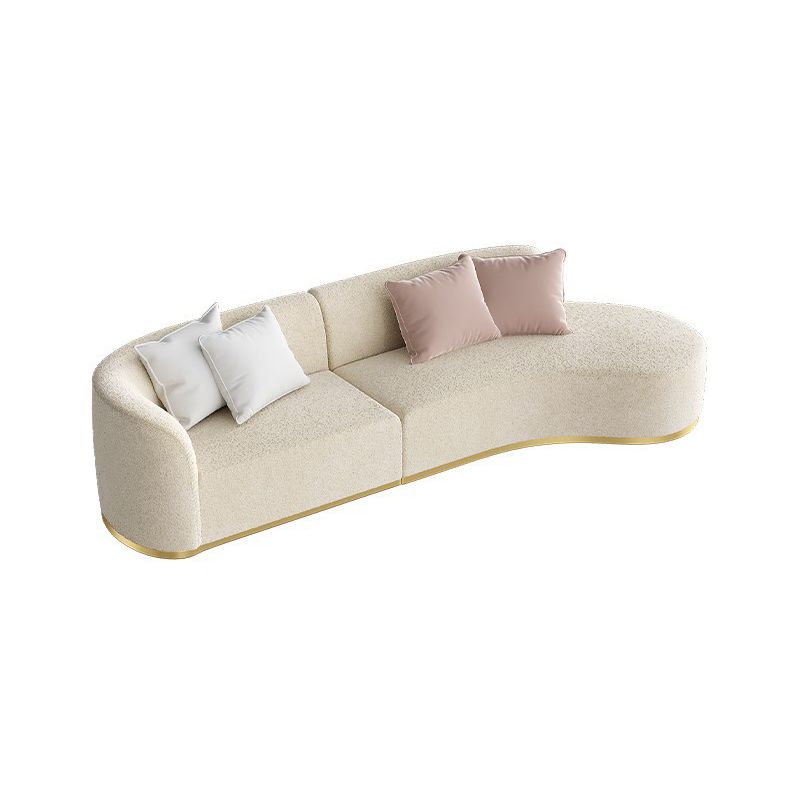 Water Resistant Sofa Wooden Curved Recessed Arm Settee for Living Room
