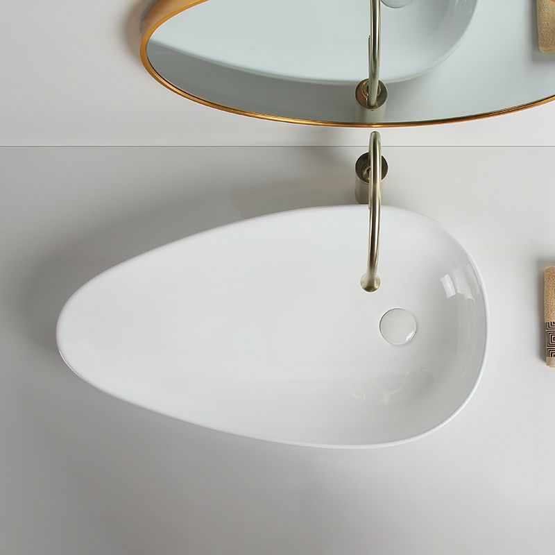 Modern Vessel Sink Specialty Porcelain with Pop-Up Drain Vessel Bathroom Sink