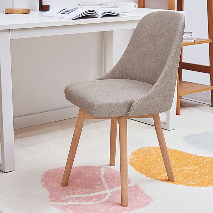 Sillas de comedor tapizadas sin brazos Sillas de comedor laterales escandinavas con patas de madera