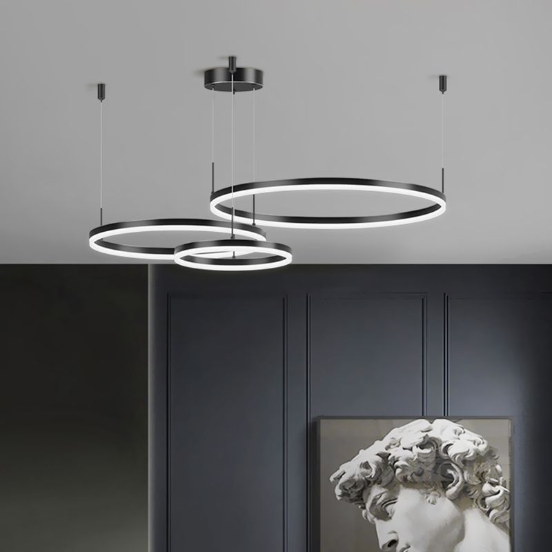 Modern Circle Hanging Pendant Lights Metal Chandelier Lamp