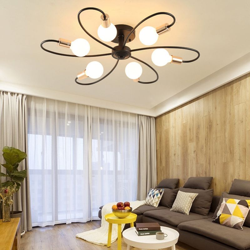 Industrial Ceiling Light Simple Flush Mount Light Fixture for Sitting Room