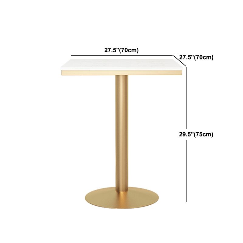 Metal Traditional Luxury Round Table White Stone Top Table with Pedestal Base