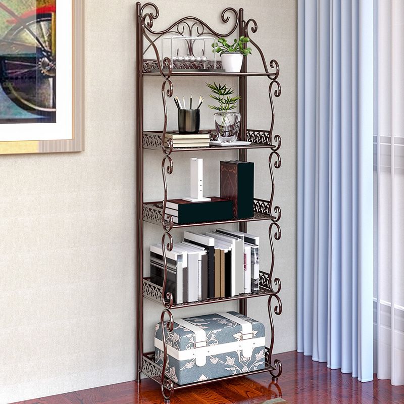 Metal Vertical Book Shelf Etagere Open Shelf Bookcase for Home