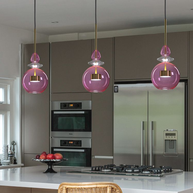 Ultra-Moderne Simplicity Candy Hanging Deckenleuchte Glasfederung Anhänger Licht für das Restaurant