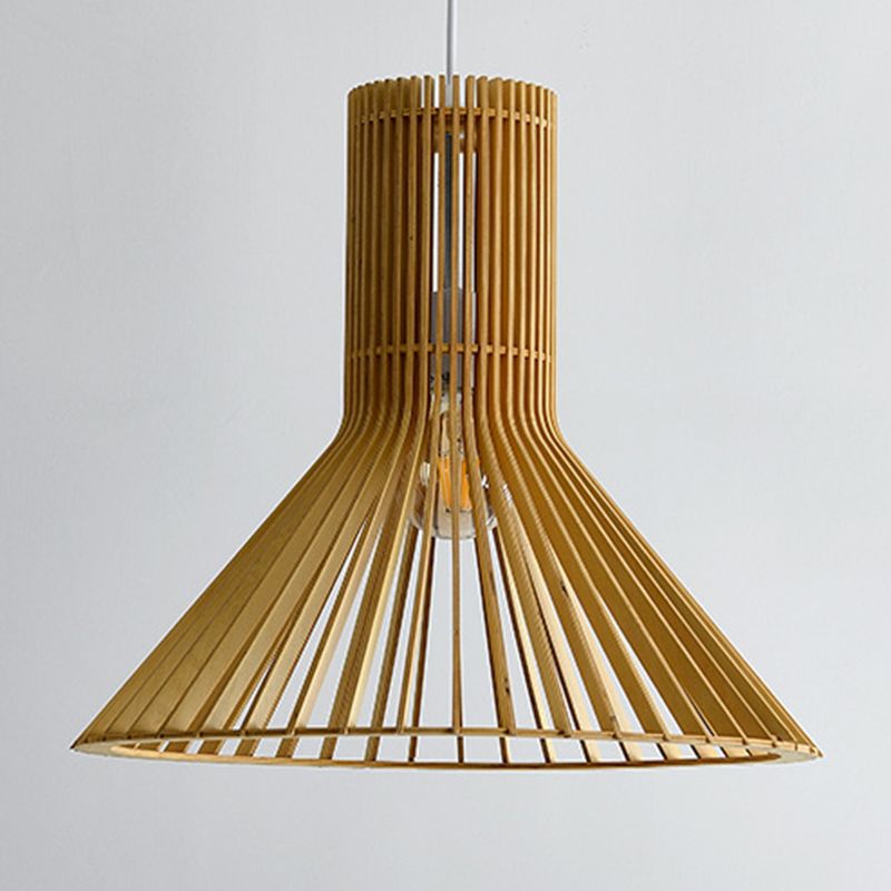 Luce a sospensione in legno in stile moderno 1 Apparecchio di lampada appesa alla luce per soggiorno