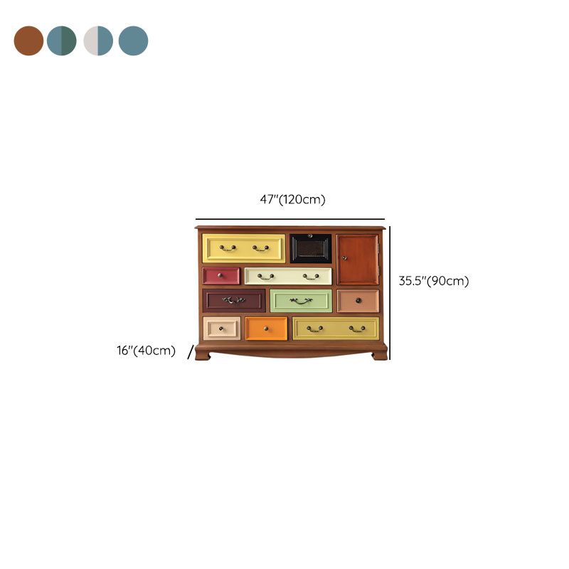 Bedroom Nautical Chest Solid Wood Storage Chest with Drawers