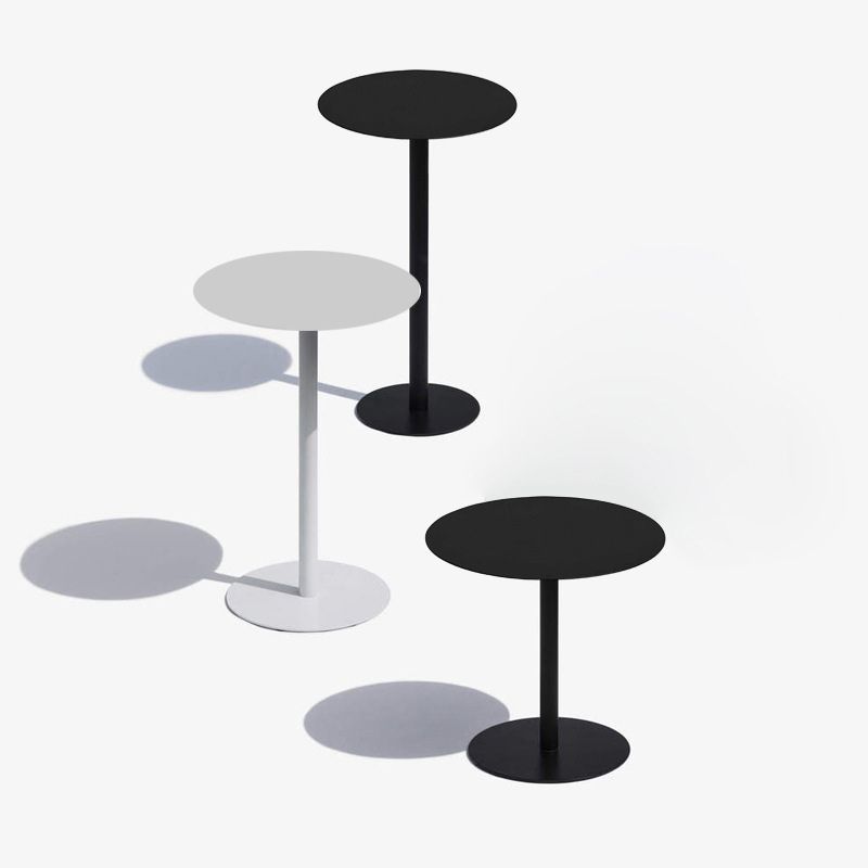 Medieval Modern Style Pedestal Base Round/square Metal Table Black Side Table