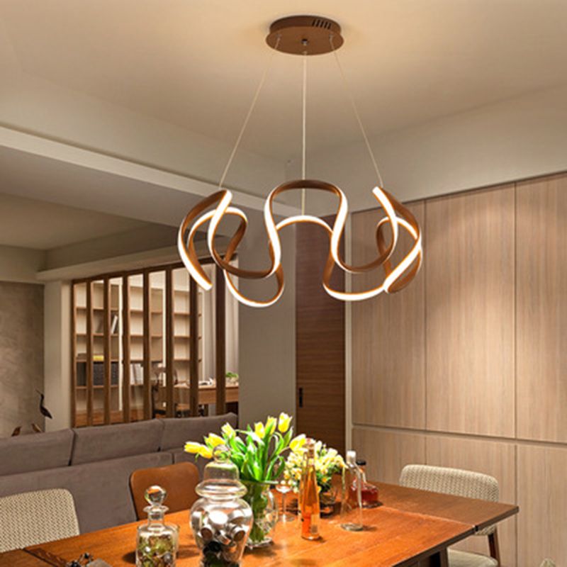 Lámpara de araña retorcida LED moderno de techo acrílico Luz para la sala de estar para la sala de estar dormitorio