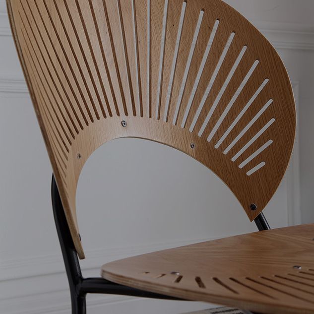Silla de comedor de madera moderna, sillas de comedor sin brazos de metal para uso doméstico