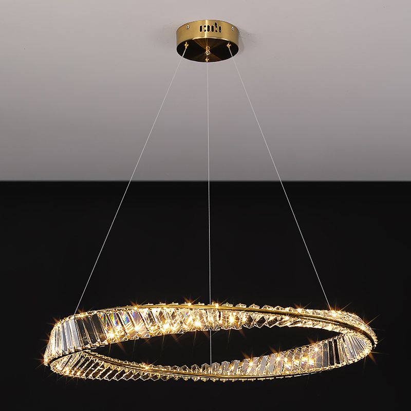 Modern Orbicular Ceiling Pendant Light Crystal Hanging Lamp Kit