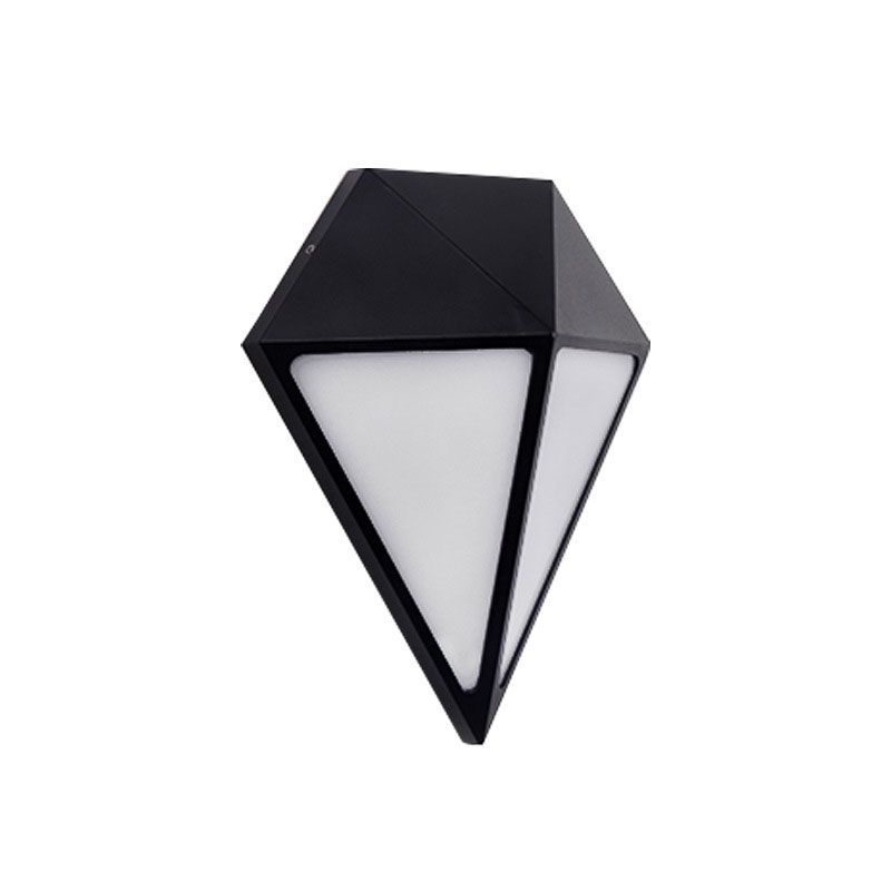 Lampada da parete in alluminio con diamanti, illuminazione minimalista per montaggio a parete a LED nera per esterni