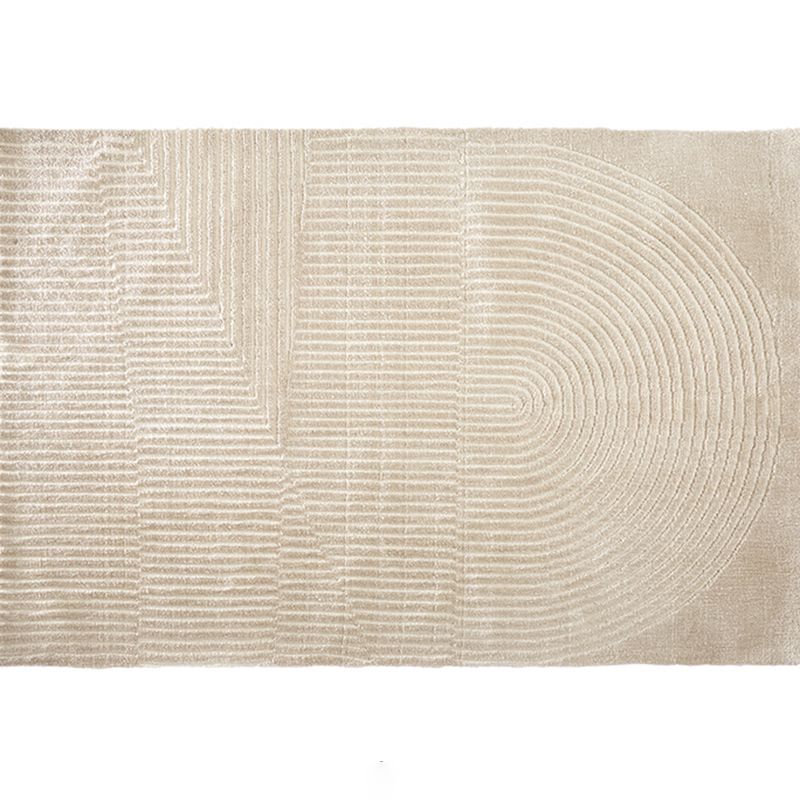 Khaki Pure Color Carpet Polyester Contemporary Area Rug Washable Rug for Living Room