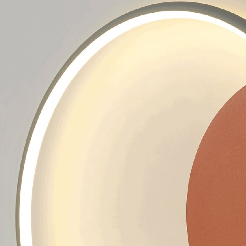 Modern Metal Wall Sconce Circle Shape Wall Light with Acrylic Shade for Living Room