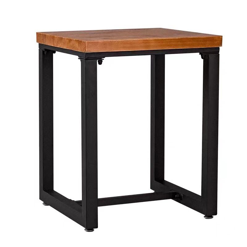 Solid Wood Dining Table Industrial Brown Top Dining Table with Black Frame