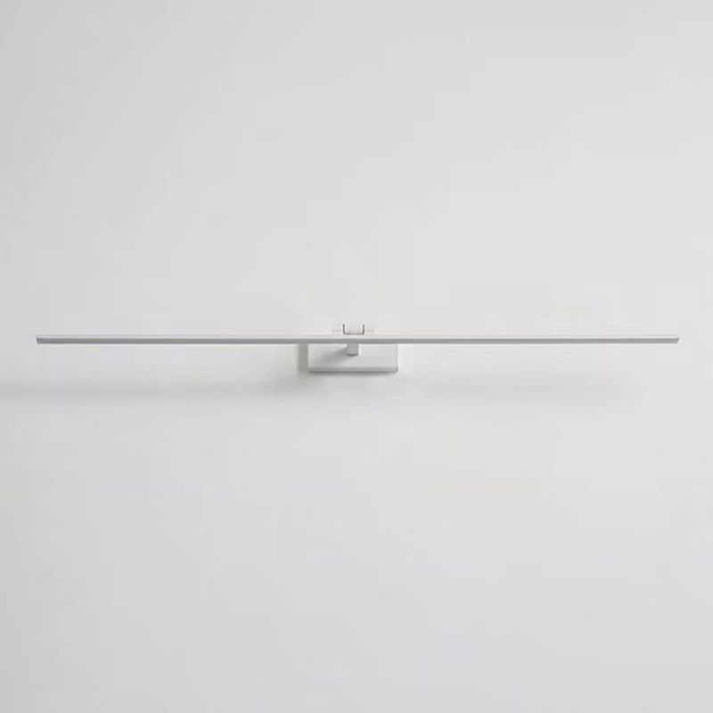 1-Light Linear Wall Sconce Modern Simple Style  Mirror Wall Lighting in White