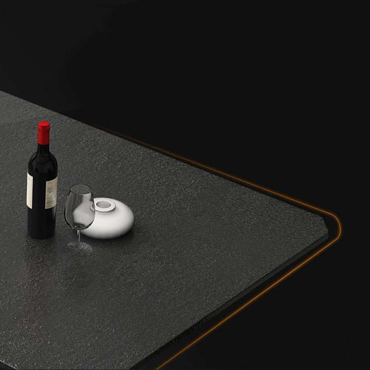 Industrial Stone Kitchen Dinner Table Rectangle Sled Base Dining Table