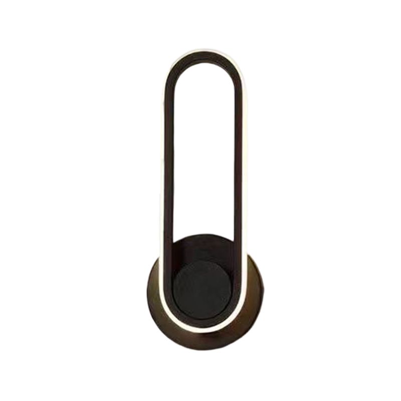 Oval Shape Metal Wall Light Modern Style Single Light Wall Sconce Light