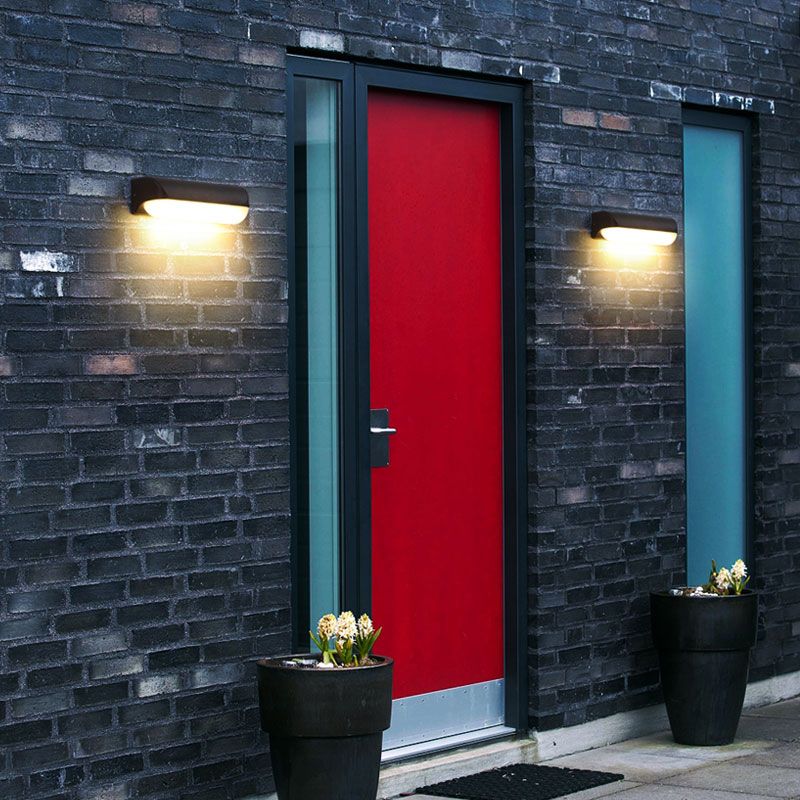 Capsule en forme d'acrylique LED Mur Minimalisme minimalisme Black Finishin Murce pour la cour